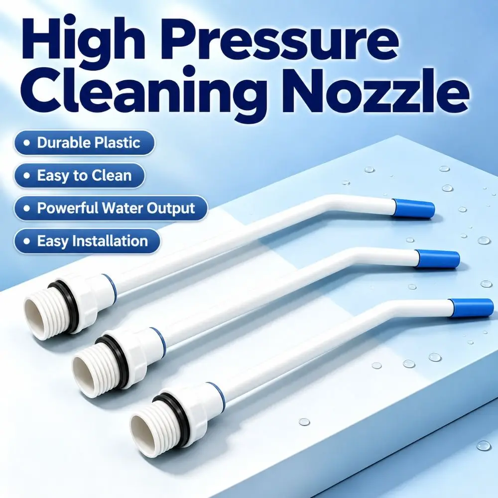 Universal 1/2inch High Pressure Cleaning Nozzle Plastic Concentrated Water Jet Gap Cleaning Sprayer Extended Curved Tube