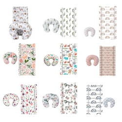 2pcs Printed Nursing Pillow Case Diaper Changing Pad Cover Set for Newborns Comfortable Baby Nappy Changing Mat Sleeve