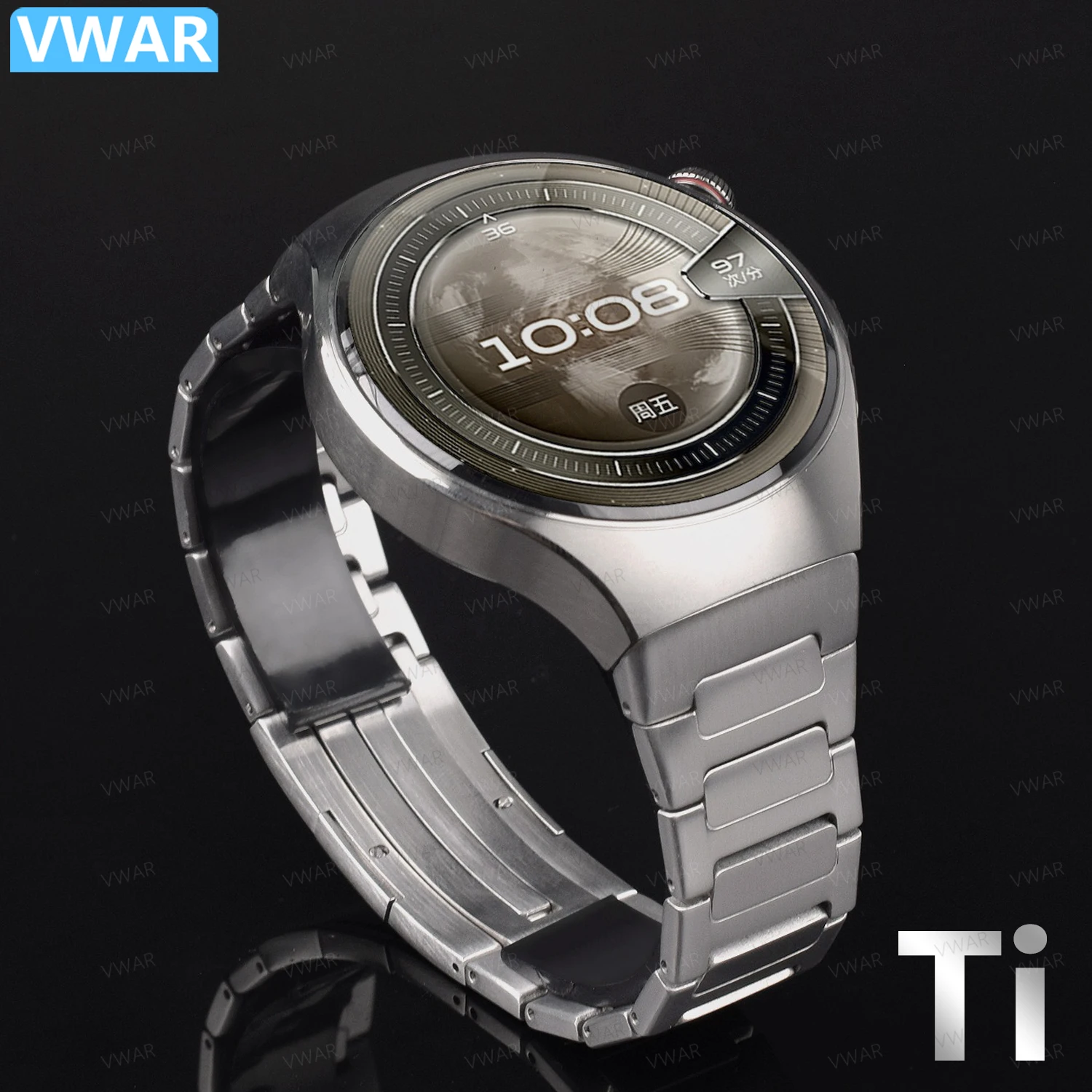 

Original 1:1 Titanium Strap for Huawei Watch 5 46MM No Gaps Luxury Metal Band for Huawei Watch5 42mm Business Quick Release Band