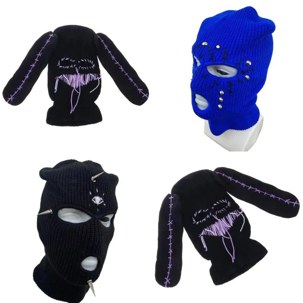 

R1WE Зимняя маска для лица Лыжная маска Теплая вязаная Балаклава для мужчин и женщин ветрозащитная крышка для лица для вечеринки