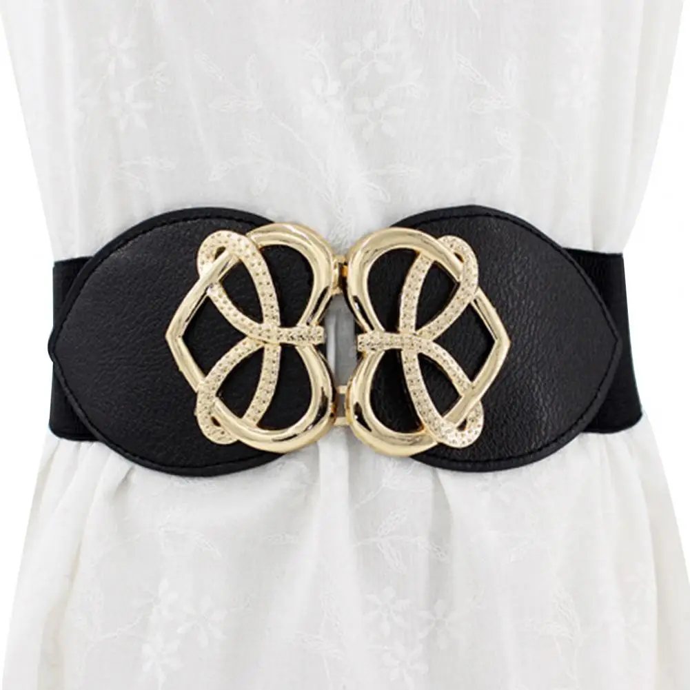 Faux Leather Waist Belt Vintage Women Belt Elegant Heart Buckle Women's Belt for Versatile Party Wear Faux Leather for Dresses