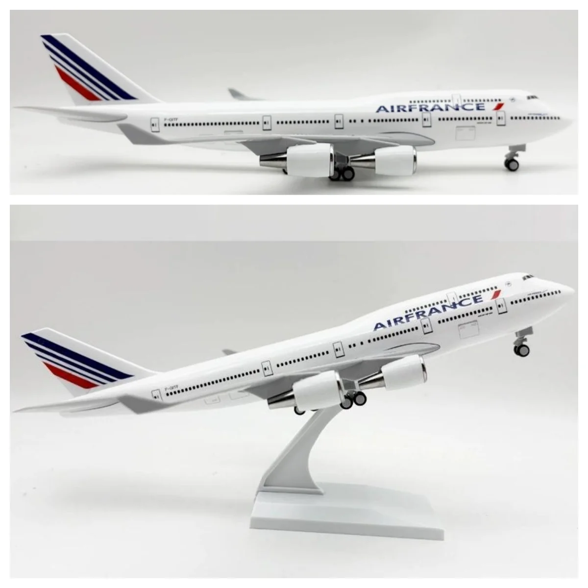 1/240 Scale Plane 30cm Air France B747 Airlines Miniature Airplane Toys For Boys Aircraft Model Kit (With Stand) Aviation