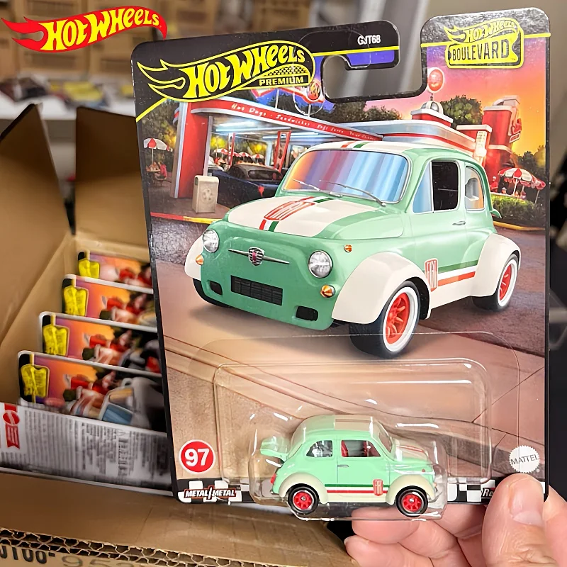 

Новая коллекционная модель автомобиля Hot Wheels HRT65 Garden Avenue 20 Fiat 500D из сплава, украшение, подарок на Рождество и День рождения, игрушечная машинка