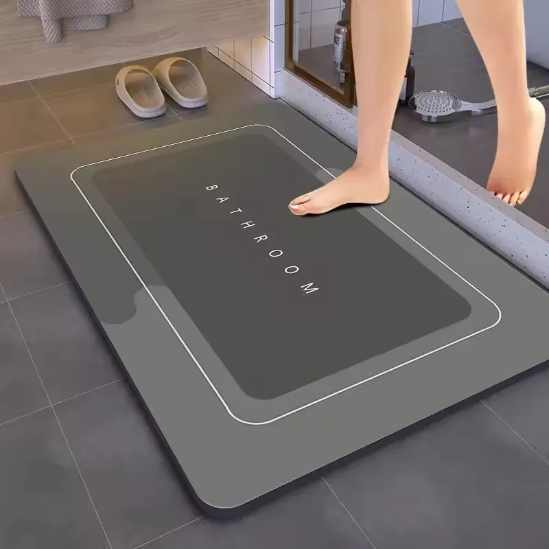 Super Absorbent Non-slip Bathroom Mat Diatomaceous Earth Bathroom Mat Quick Drying Bath Mats Home Decor