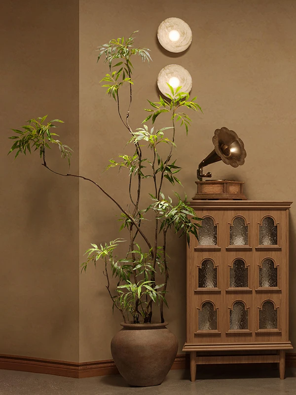 

Indoor Living Room Large Size Artificial een Plant Bonsai Vintage Sle Floor Standing Pot Decoration High End Biodiversi