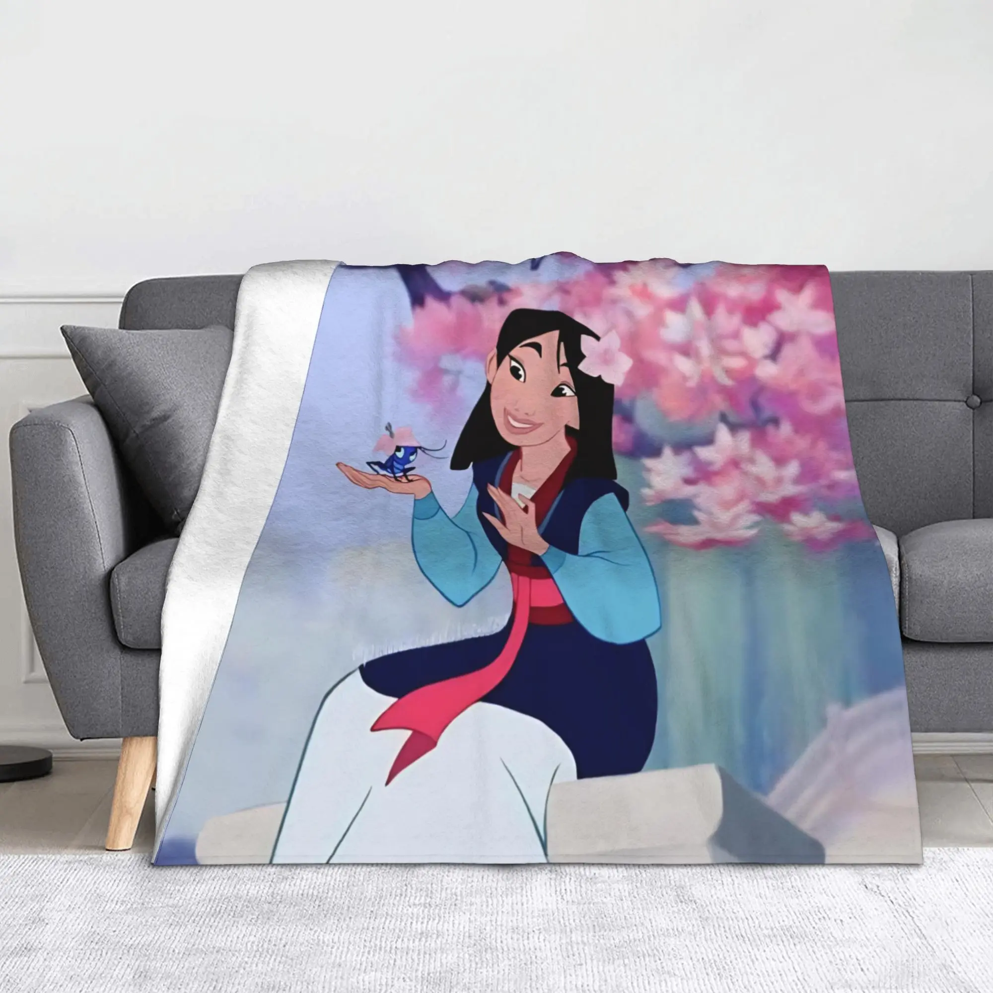 

Одеяло принцессы Мулан, флисовое украшение, Ханфу, комиксы, дышащее супермягкое одеяло для постельного белья, офисный ковер, кусок