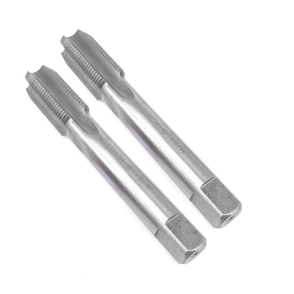 2Pcs Taps Right Hand 18*1.5mm 90mm HSS High Speed Steel Material Metric Taper Model Orientation Overall Length