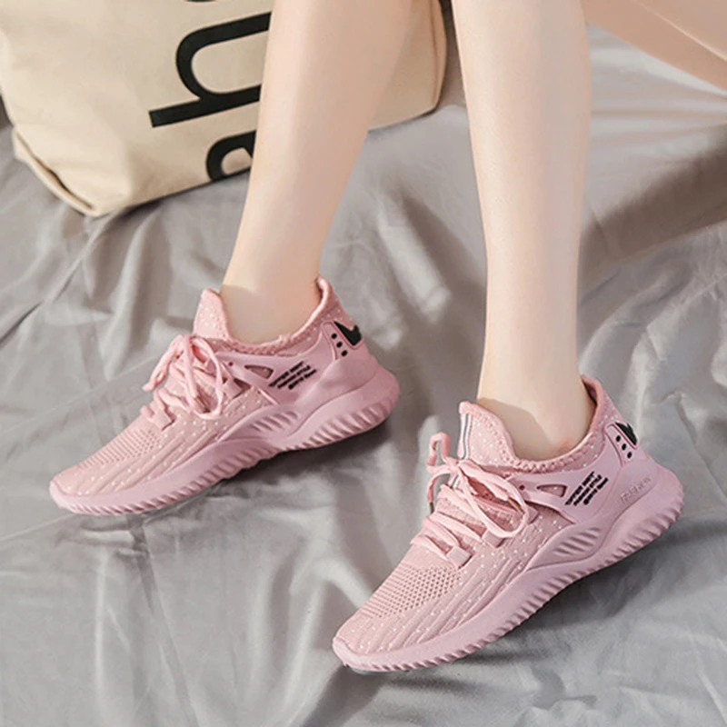 

Fashion Mesh Breathable Autumn New Hiking Shoes Running Casual Sports Shoes Outdoor White Women's Soft-soled Shoes Size 35-40