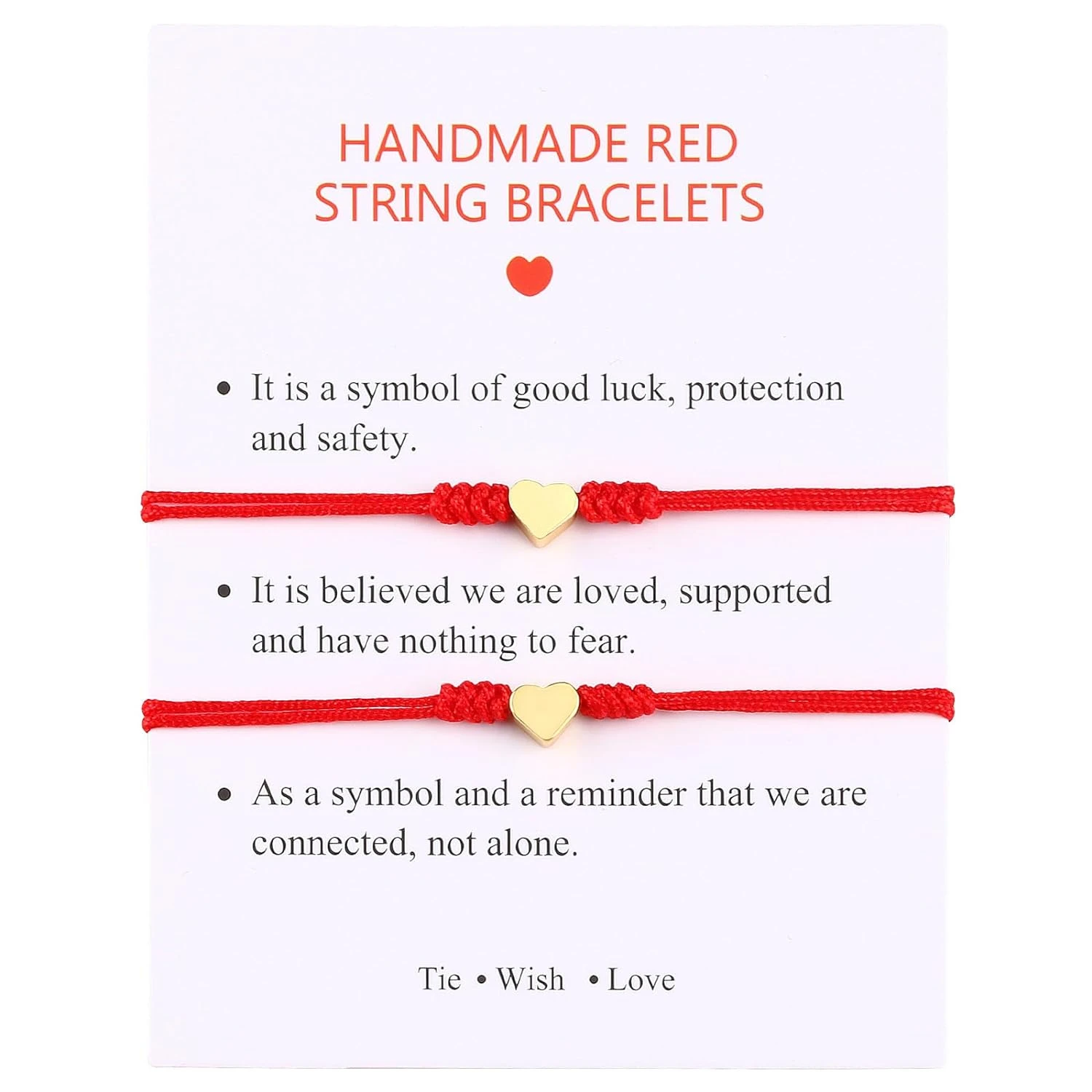 2 packs  Kabbalah Red String Bracelet Red Bracelet for Protection,Mother Daughter Bracelets,Matching Heart Red Thread Friendship