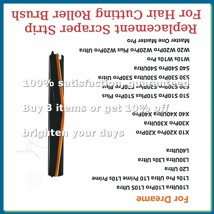 Replacement Roller Brush Wiper Strip for S10/S20/S30/X10/X20/X30/X40 All Series Vaccum Attachment Scrape Strip