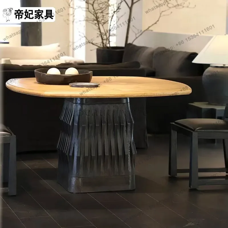 12Wabi Sabi retro solid wood dining table art furniture home dining table