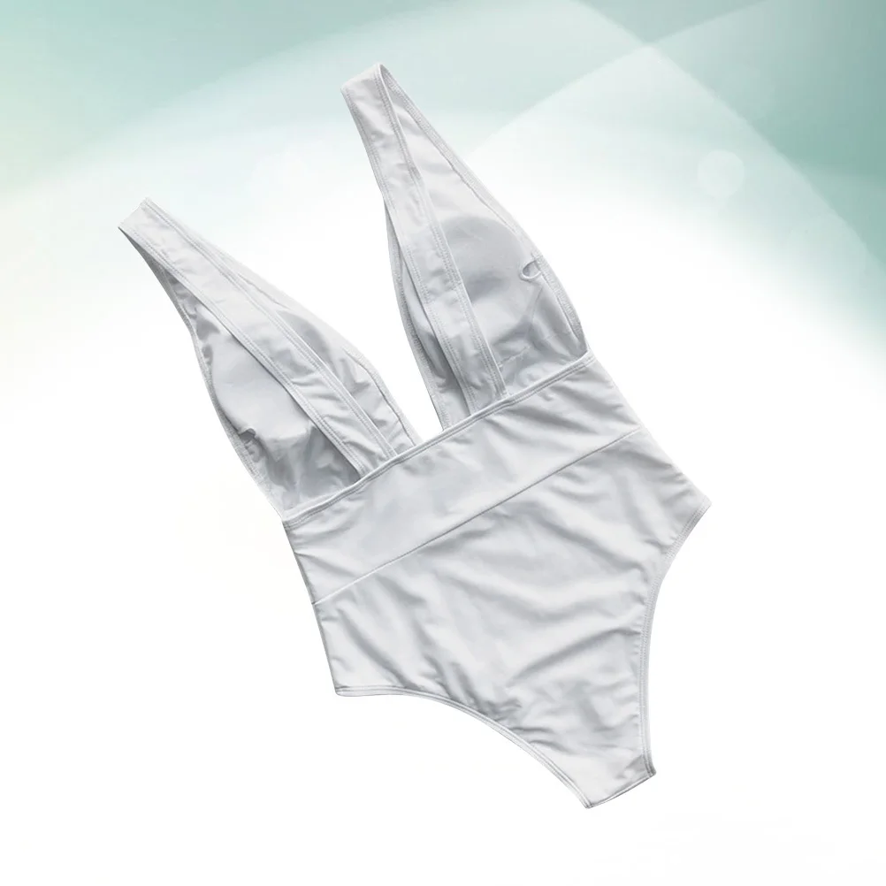 

High Piece Swimsuit Deep V Low Back Slim Waist Bathing Suit for Women Swimwear Summer Beach Vacation One Piece Swimsuit