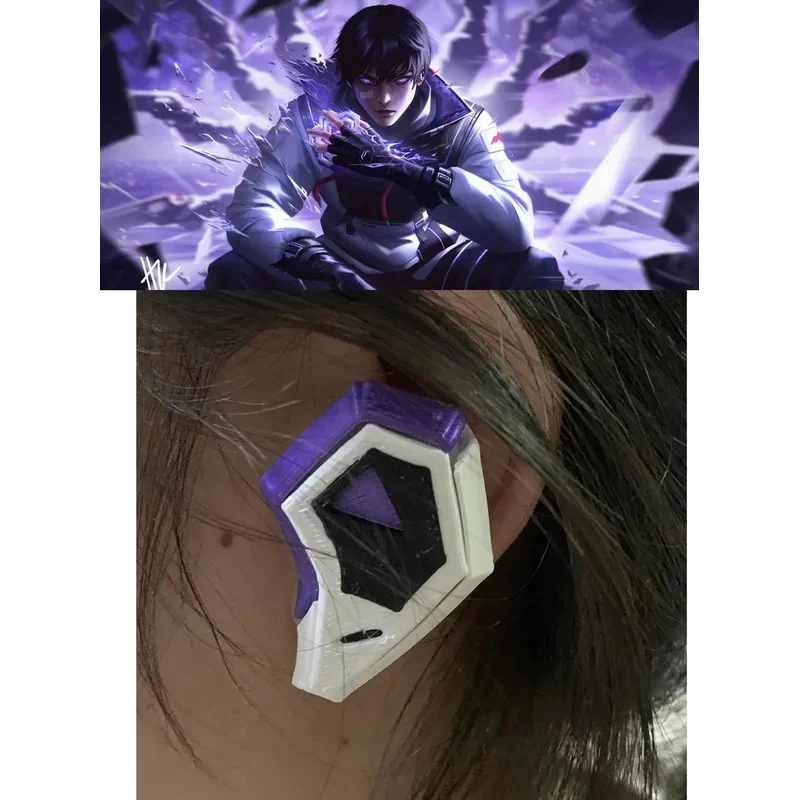 لعبة Valorant Iso تأثيري سماعة غطاء ثلاثية الأبعاد الطباعة سماعات البلاستيك سماعات الأذن الأرجواني سماعات الأذن زي الدعائم الملحقات