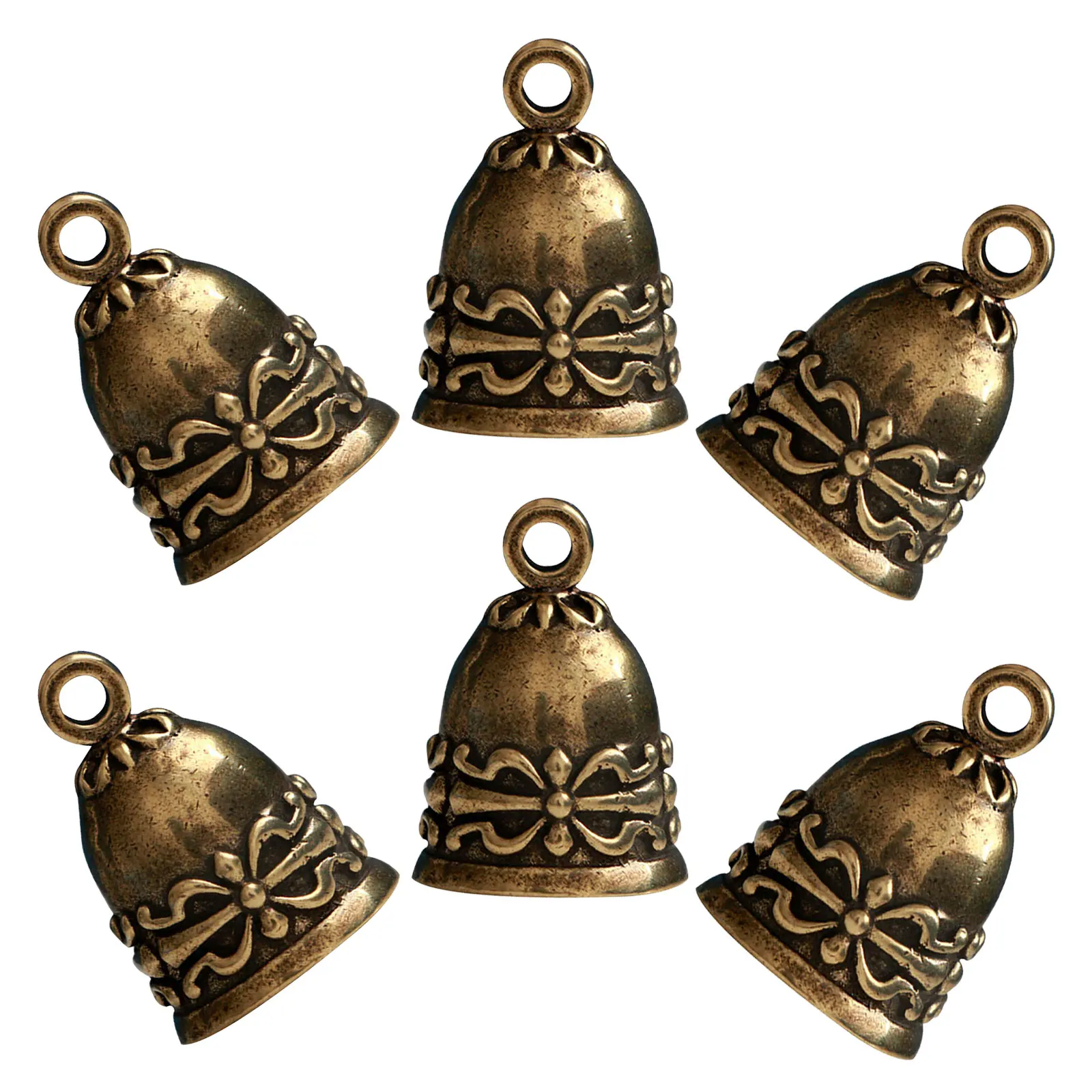 

6Pcs Craft Brass Bells Vintage Metal Wind Chime Pendant for Pet Collar Bag Charm DIY Ornament Decorative Hanging Bell