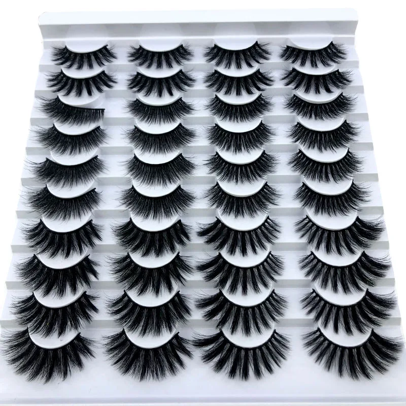 AMSDCN nuovi 16/20 paia di ciglia di visone al 100% estendono naturalmente e drammamente le ciglia finte