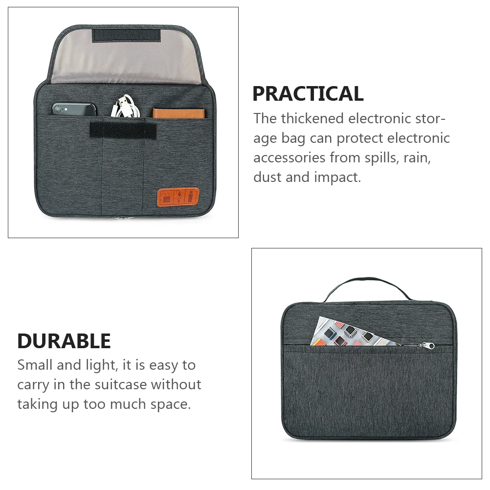 

Waterproof Storage Bag Multiple Pockets Polyester Cable Organizer Electronic Travel Accessories Case Thickened