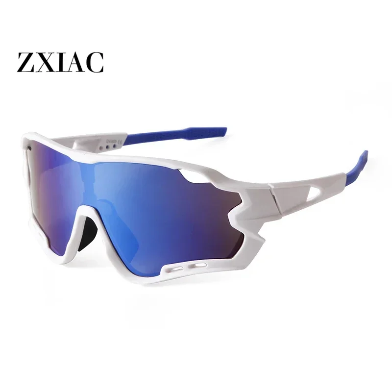 ZXIAC Outdoor Sunglasses Large Frame Hollow Design Sports Glasses for Men Mountain Road Cycling Mirror Lenses Eyewear Wholesale