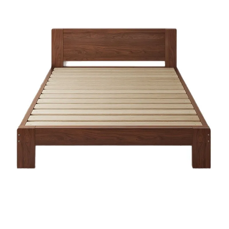 

Modern simple solid wood bed household master bedroom 1.8 double bed simple rental room 1.2m single bed rack