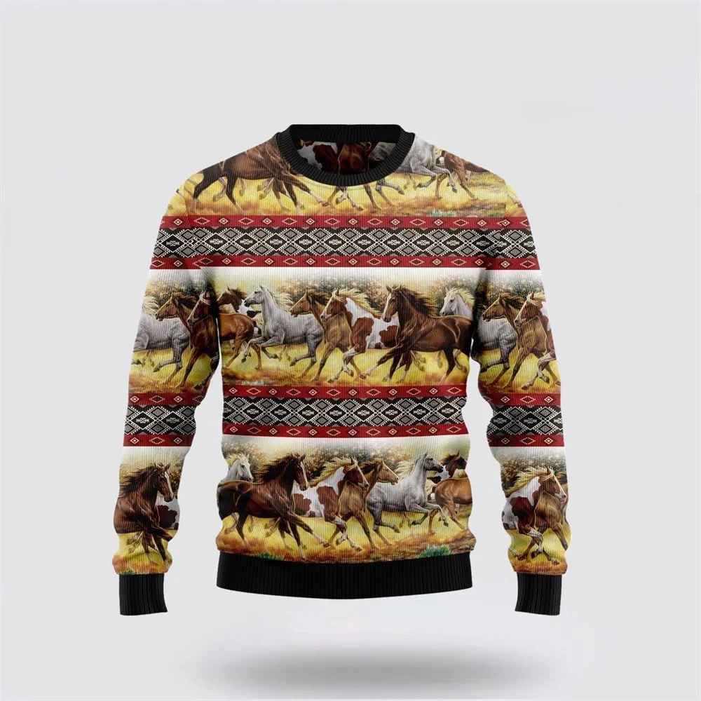 Masculino feminino feio natal moletom cavalo camisola 3d impresso animal gráfico natal suéteres topos novas roupas femininas dropshipping