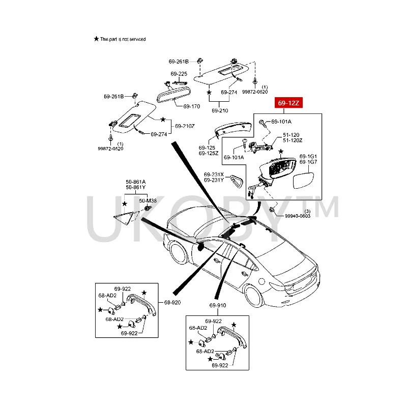 GW3A6918Z GW3G6918Z Suitable for Ma zd a 6 Atenza Reverse mirror assembly rearview mirror reflector