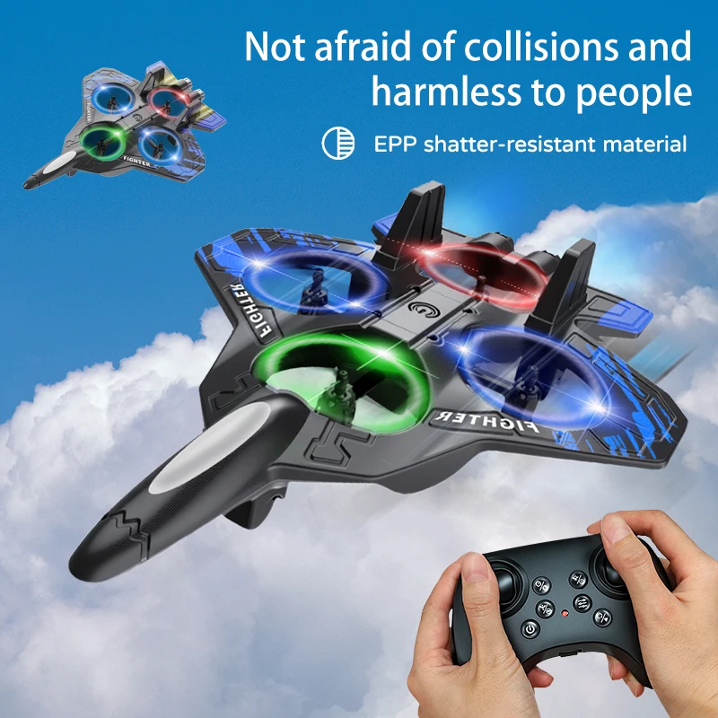 جديد RC رغوة طائرة شراعية تحلق 2.4G مع أضواء LED طائرة EPP حيلة التحكم عن بعد رغوة طائرة مقاتلة لعب للبنين طفل هدية #1