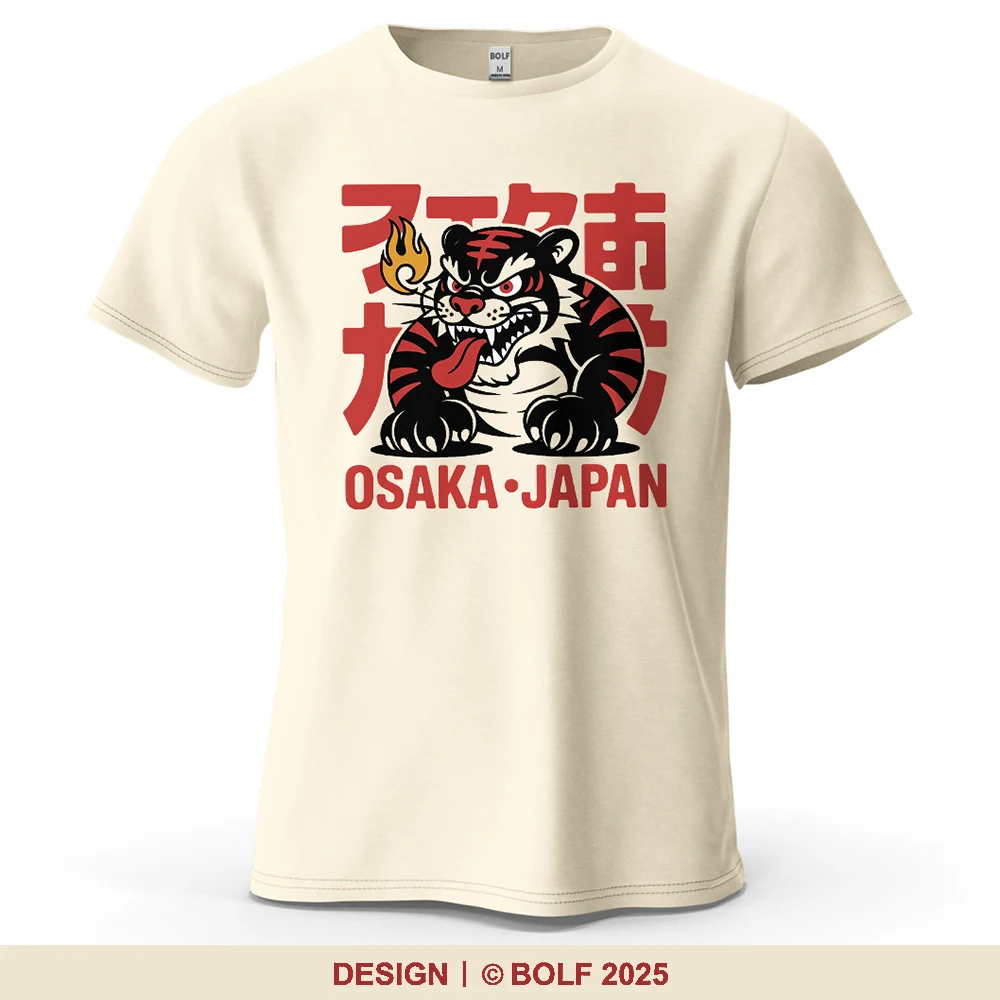 Fierce Tiger Vigorous bedrucktes Herren-T-Shirt aus 100 % Baumwolle, übergroße, leistungsstarke Grafik-T-Shirts für Damen, Tops, T-Shirts, Streetwear
