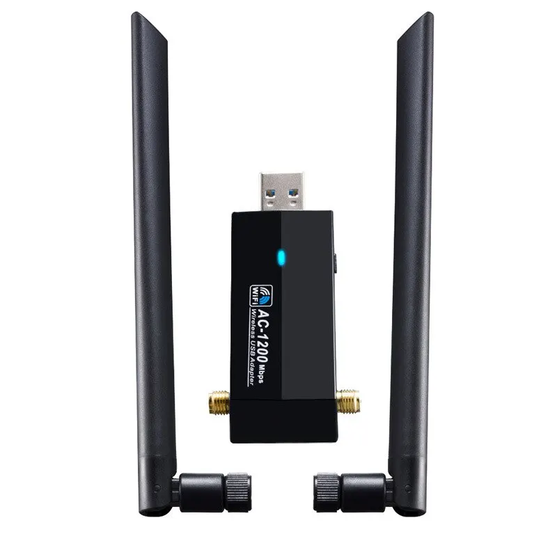 Wi-Fi Adapter USB 3.0 Network Card AC1200 2.4G/5G High Gain External Antenna Wifi Dongle For PC 4 Modes Widely Compatible