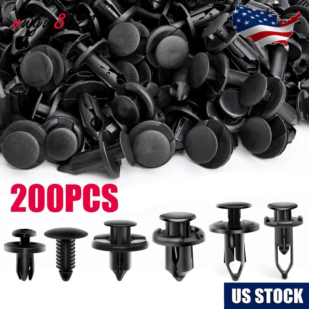 ZOOMKEY 200PCS Bumper Clips Fender Trim Car Body Push Pin Rivet Fastener Retainer