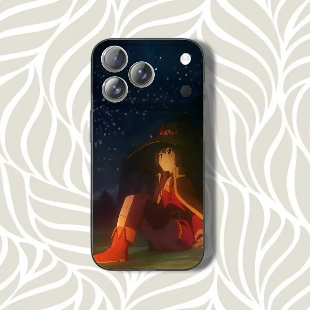 حافظة هاتف KonoSuba MagicianS MeguminS لهاتف iPhone 16,14,11,17,13,15,12,Air,Plus,Pro,Max,E,Mini Gray Frosted for MagSafe Magnetic