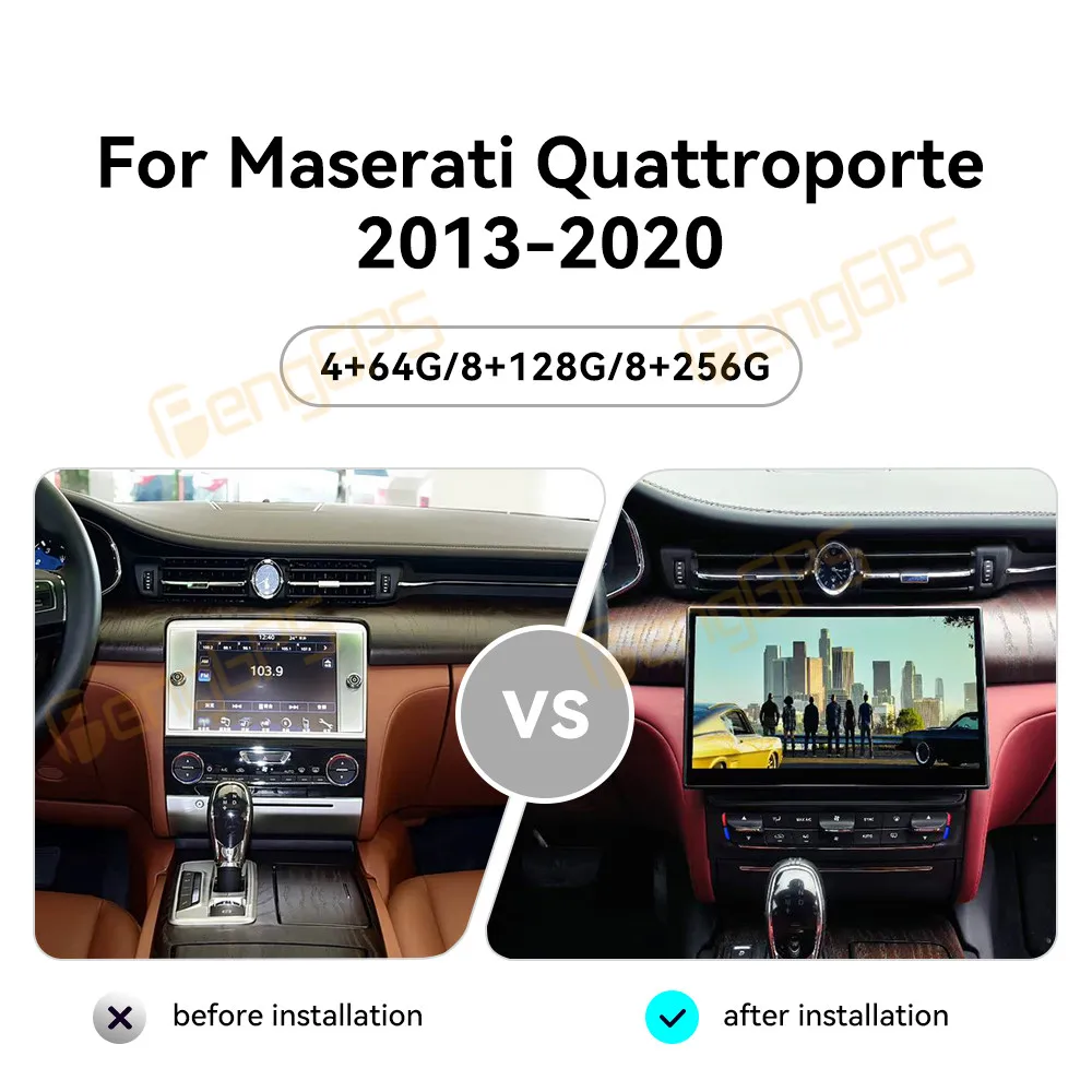 Car Accessories Radio For Maserati Quattroporte 2013-2020 Android Auto GPS Navigation Multimedia Stereo Receiver Head Unit