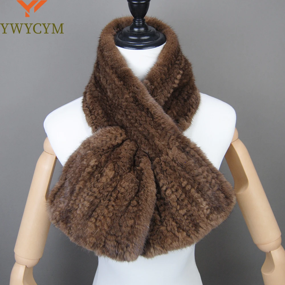 Fashion Women Winter Real Mink Fur Scarf Lady Warm Soft Genuine Mink Fur Scarf Shawl Fashion Luxury 100% Natural Mink Fur Scarfs