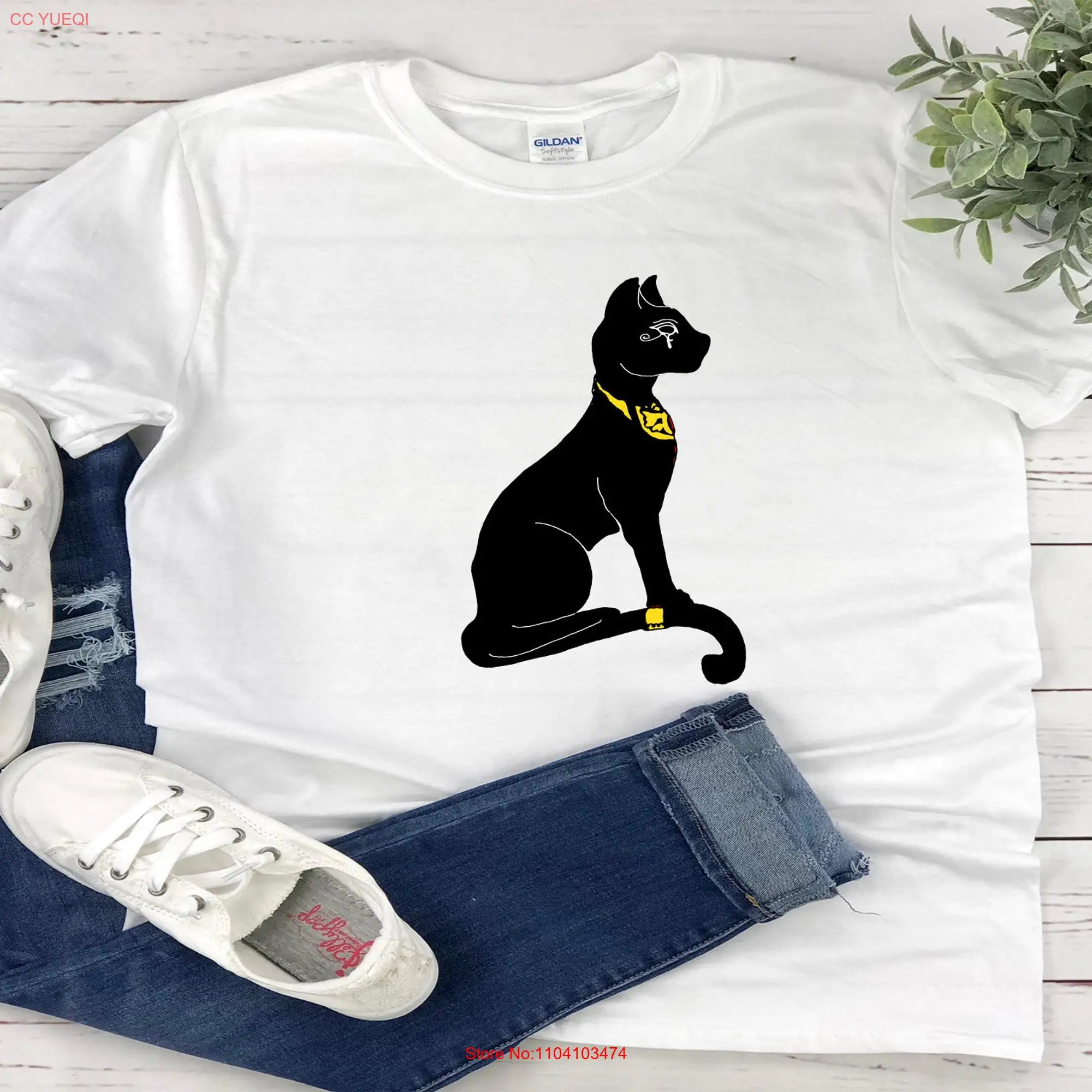 Ancient Egyptian CaT T Shirt Bastet Sacred God Egypt Goddess  long or short sleeves