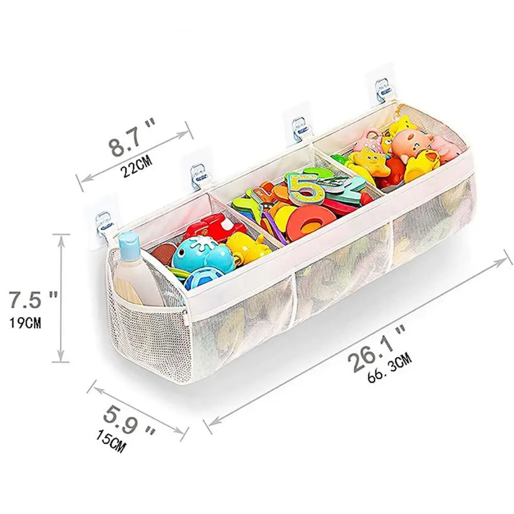 Large Openings Bathroom Storage Bag 3 Compartment Quickly Dry Bath Organizer Breathable Large Capacity Mesh Hammocks - view 6
