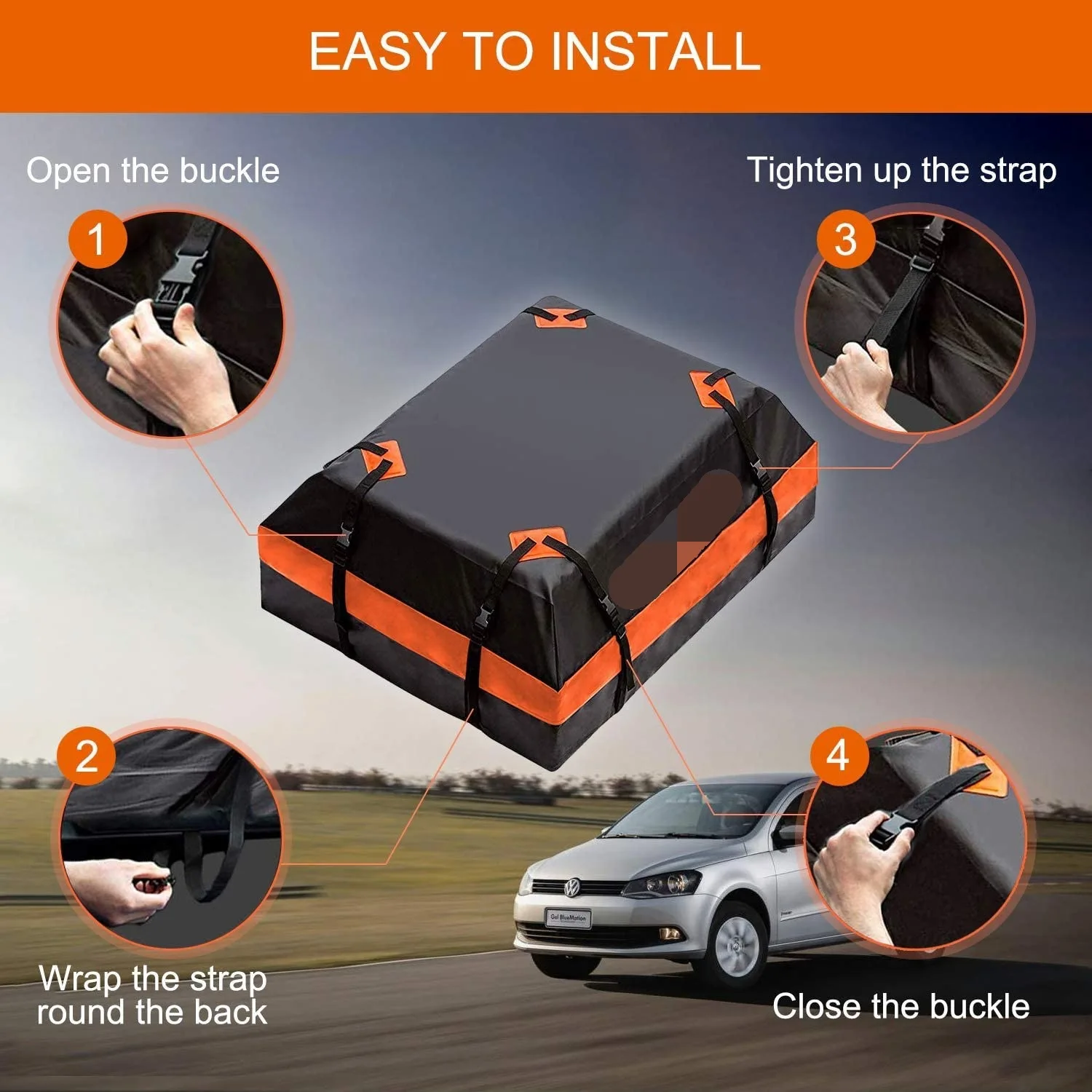 15 Cubic Feet Car Roof Luggage Bag Roof Waterproof Bag Can Be Stored Waterproof Night Safety Reflective Roof Rack
