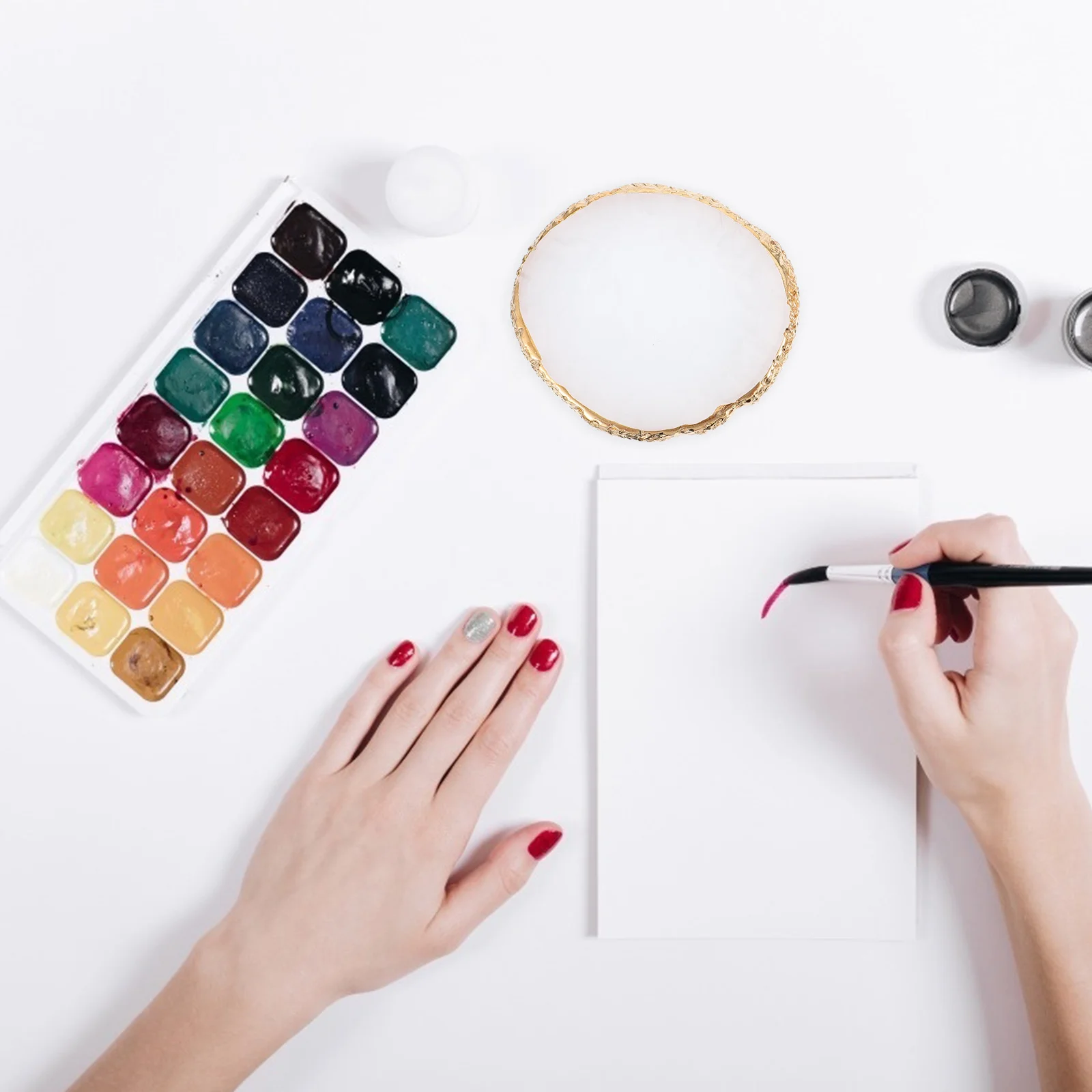 

2pcs Resin Nail Mixing Palette Color Display Plate Manicure Art Tool For Gel Polish Foundation Lipstick Pigments Travel Size