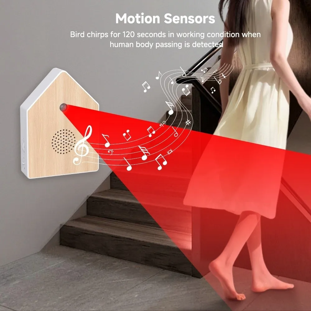 Boîte à musique à son d'oiseaux réaliste, son d'oiseaux, capteur de mouvement, boîte à son d'oiseaux légère, montage sur table/mur, portable