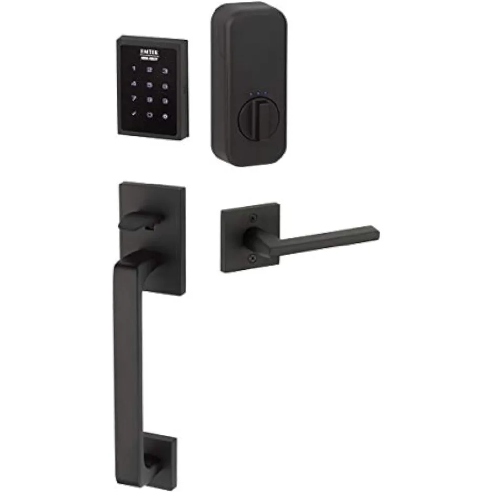 

EMTEK Empowered Motorized Baden Keypad Entry Set with Matching Finish Basel Lever - Choice of Left/Right Handing and 4 Finishes