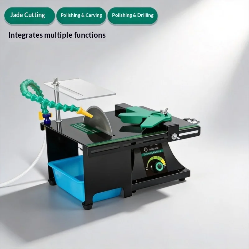 Jade table saw integrated machine table mill engraving round beads safety buckle small cutting machine grinding and polishing