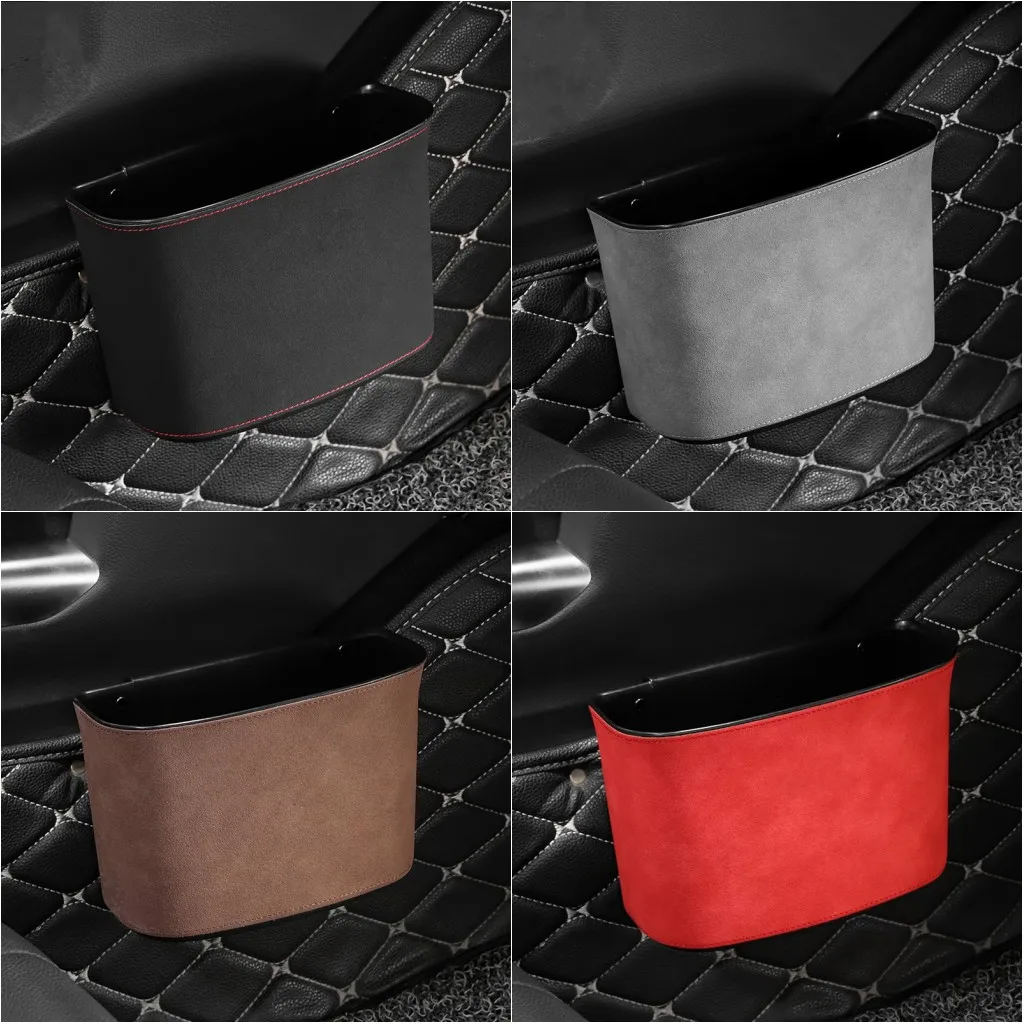 

High Quality Car Mounted Suede Garbage Bin Front Seat Car Interior Front Central Control Garbage Bin Storage Bin Two Colors