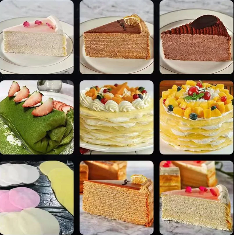 Commercial Automatic Mini Mille Crepe Wrapper Cake Machine Thickness AdjustableThousand Layer Spring Roll Pancake Making Maker
