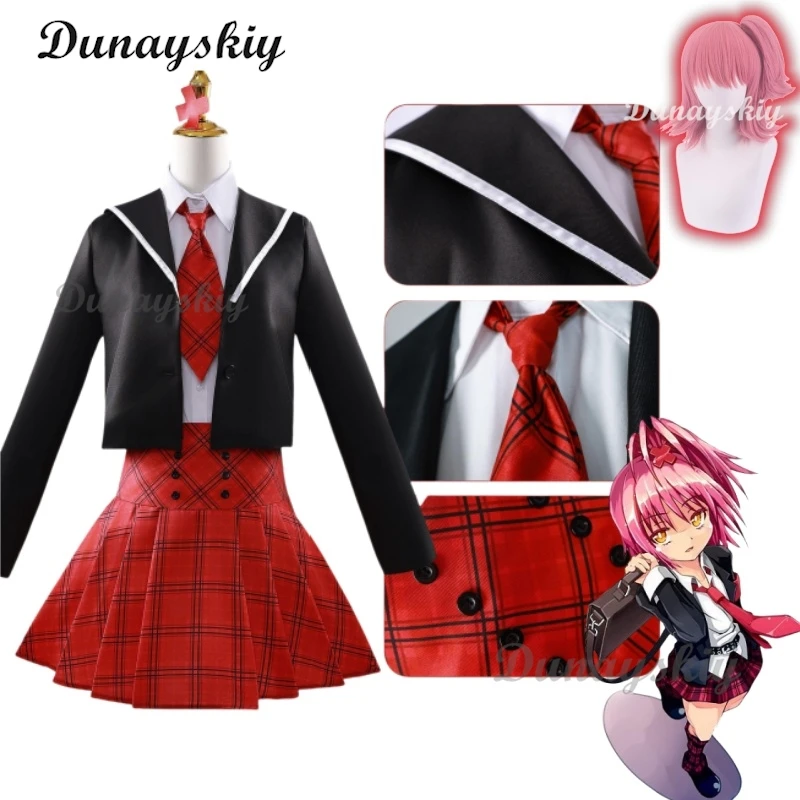 Game Shugo Chara Cosplay Costume Suit Melting Dress Wig Cosplay Shugo Chara Hinamori Amu Party Cos Anime Clothing for Women