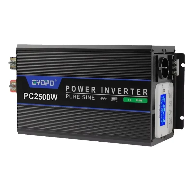 Sine Wave Inverter GY-PC2500W with UPS with Charging LCD Display, Support Lithium Battery 12V/24V
