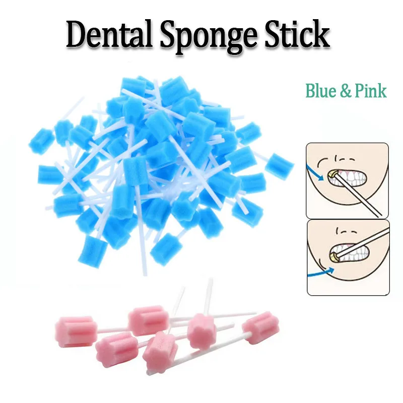 100Pcs Disposable Oral Care Sponge Swab for Oral Hygiene Cleaning Pet Wound