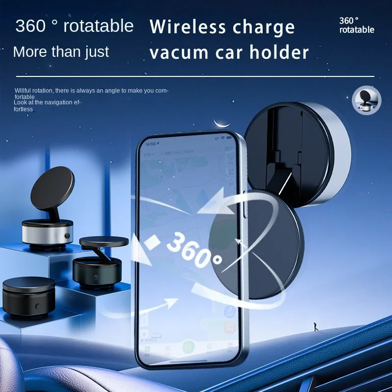 

Wireless charge Mobile Phone Holder Double-Sided Car Phone Mount Magnetic Universal Adsorption Bracket Vacuum Adsorption Stable