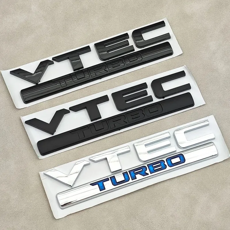 

3D ABS Chrome Black Logo VTEC TURBO Car Rear Trunk Sticker Emblem Decal Badge for Honda Civic Accord CRV Auto Accessories