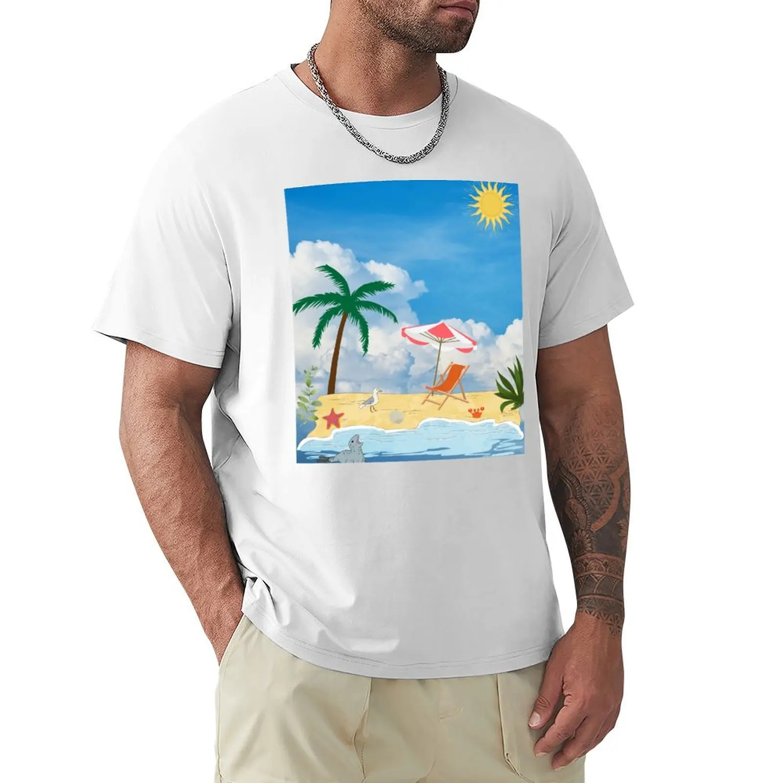 shore T-shirt Aesthetic clothing summer top sweat plus sizes mens t shirts