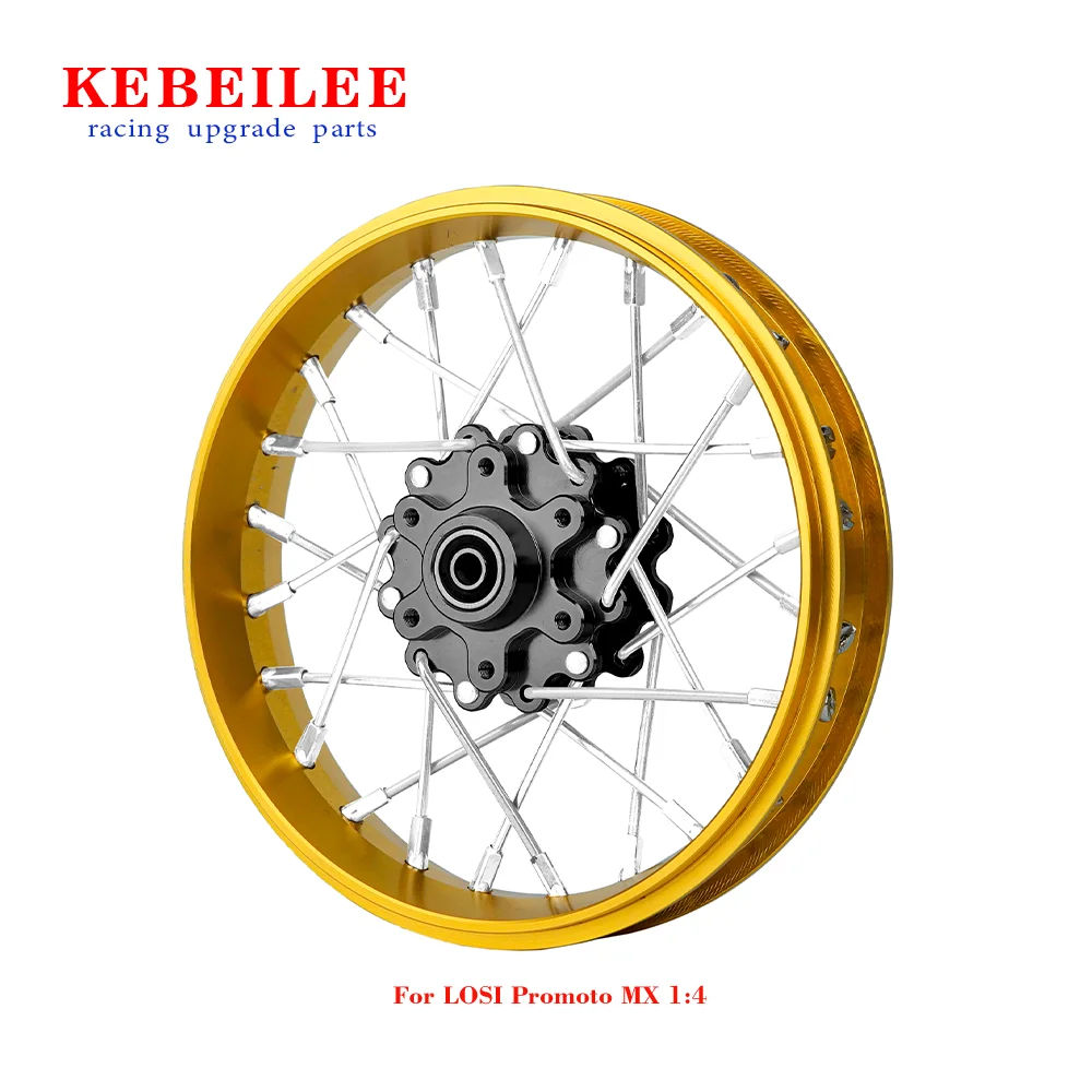 KEBEILEE CNC Aluminum Front Wheel V2 For LOSI Promoto MX motorcycle  1:4 Gold