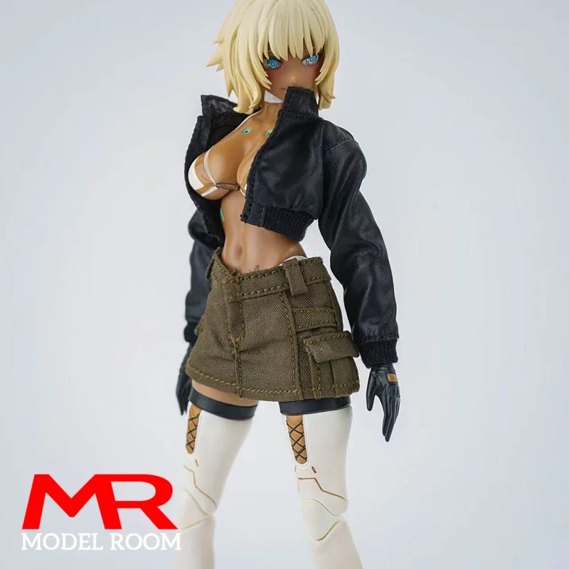 Modelo de Roupa Feminina em Escala 1/12: Jaqueta Curta e Saia Cargo para Bonecos de Ação de 6'' Romankey NT-04 86TOYS