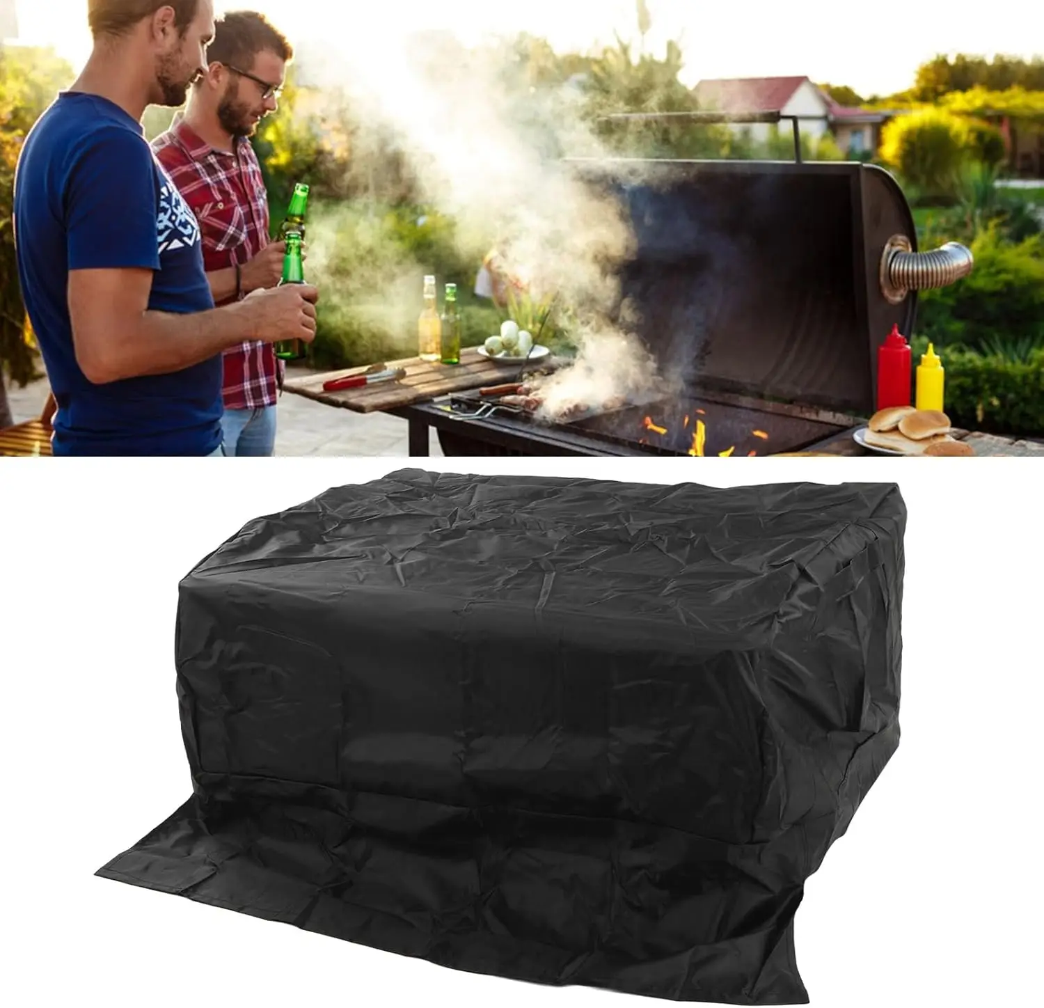 

BBQ Grill Cover,Waterproof Oxford Cloth Built in Grill Cover for Outdoor Grill,Outdoor Rainproof Dustproof BBQ Cover,32x26x24 In