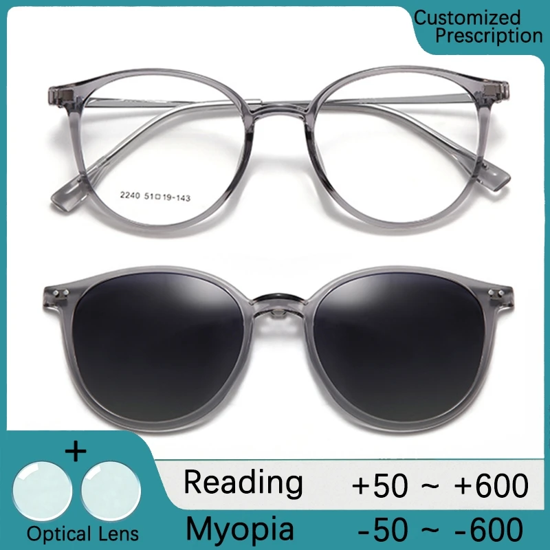 

Магнитная клипса на оправе для очков, женские поляризационные оптические линзы для вождения с рецептом, очки для близорукости, мужские очки по индивидуальному заказу по рецепту